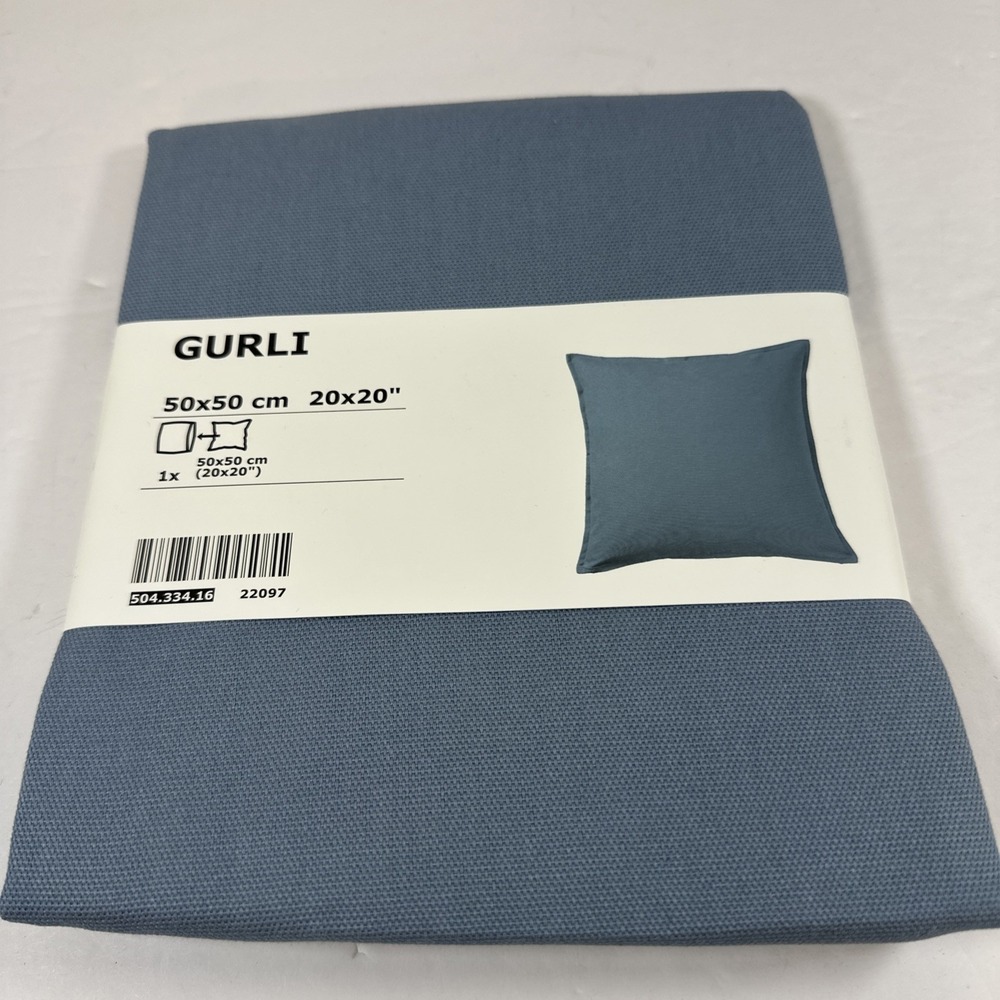 IKEA GURLI Cushion Pillow Cover 20x20" Light Blue 100% Cotton